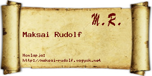 Maksai Rudolf névjegykártya